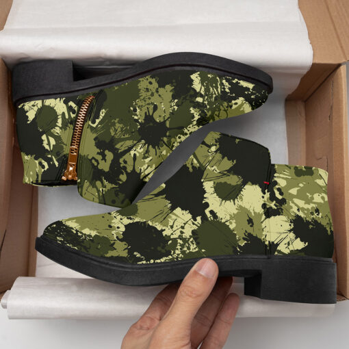 Ink Paint Splashes Camouflage Fashion Boots