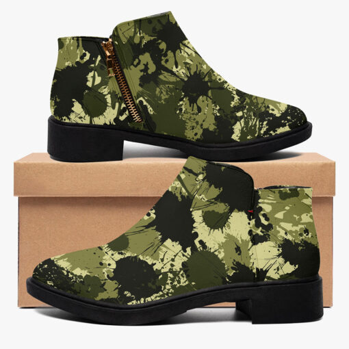 Ink Paint Splashes Camouflage Fashion Boots - Image 2