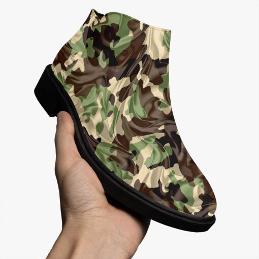 Crumpled Fabric Folds Camouflage Fashion Boots - Image 3