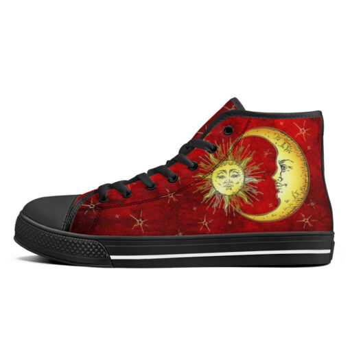 Golden Sun Crescent Moon High-Top Shoes - Image 4