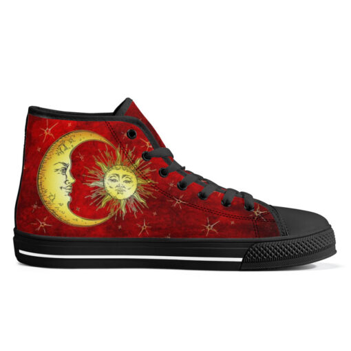 Golden Sun Crescent Moon High-Top Shoes - Image 5