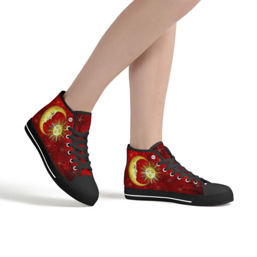 Golden Sun Crescent Moon High-Top Shoes - Image 7