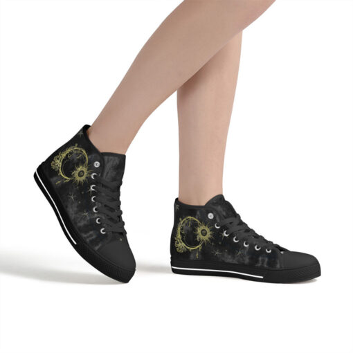 Ancient Sun Crescent Moon High-Top Shoes - Image 7