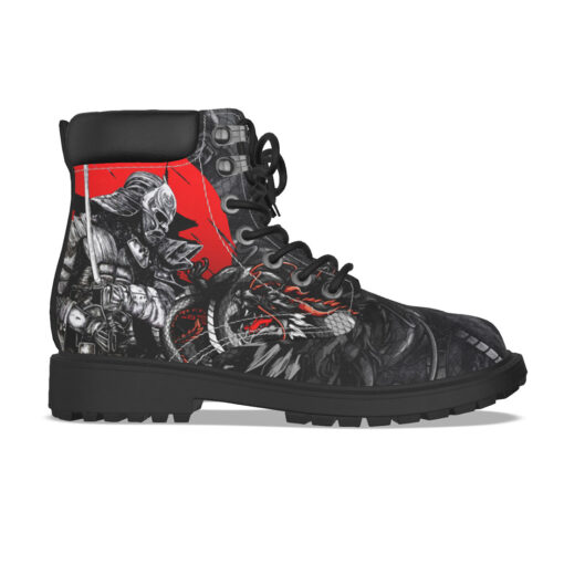 Japanese Dragon and Samurai Classic Boots - Image 5