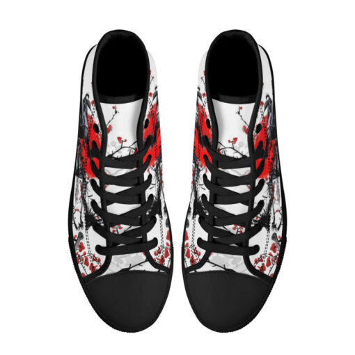 Samurai Sakura Red Sun High-Top Shoes - Image 3