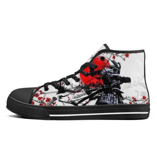 Samurai Sakura Red Sun High-Top Shoes - Image 4