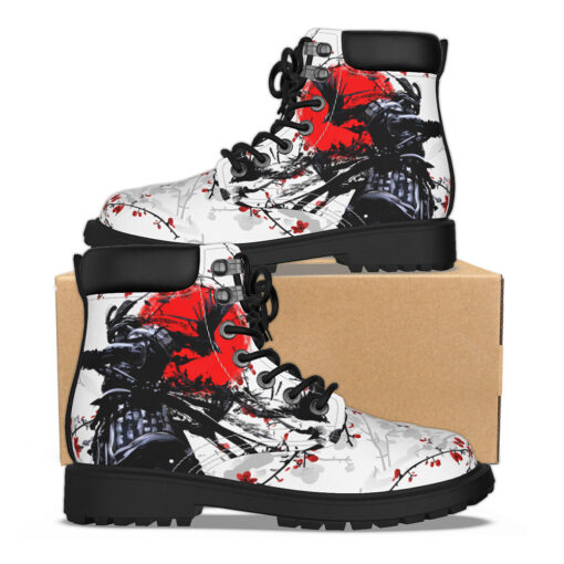 Samurai Sakura Red Sun Classic Boots