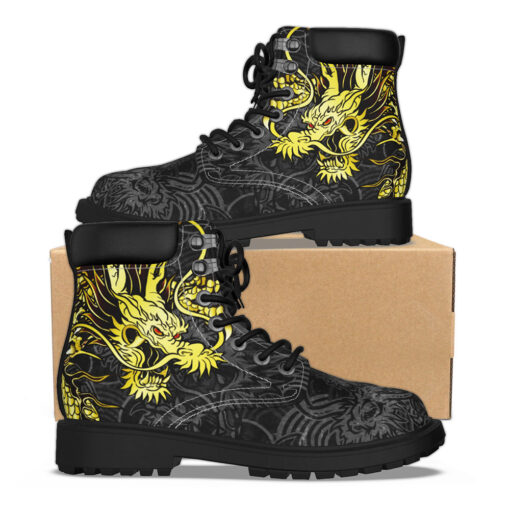 Golden Chinese Dragon Classic Boots