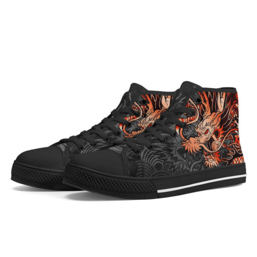 Red Chinese Dragon High-Top Shoes - Image 2