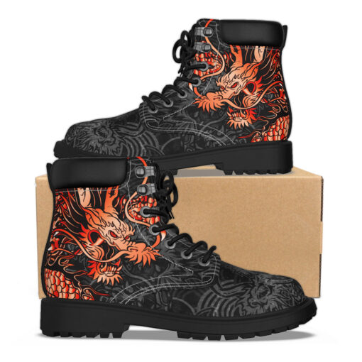 Red Chinese Dragon Classic Boots