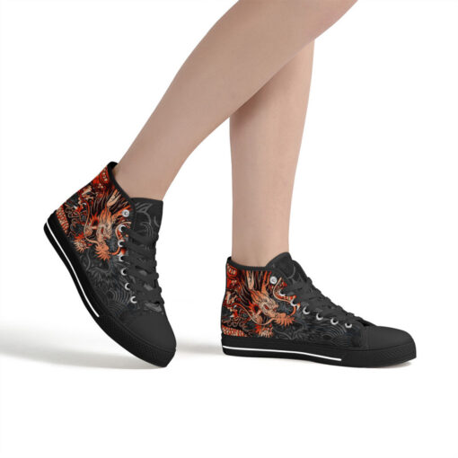 Red Chinese Dragon High-Top Shoes - Image 7