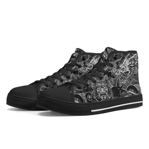 Vintage Snake Dragon Samurai High-Top Shoes - Image 2