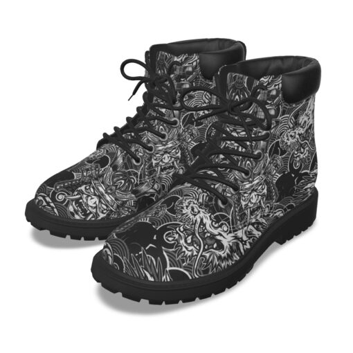 Vintage Snake Dragon Samurai Classic Boots - Image 2