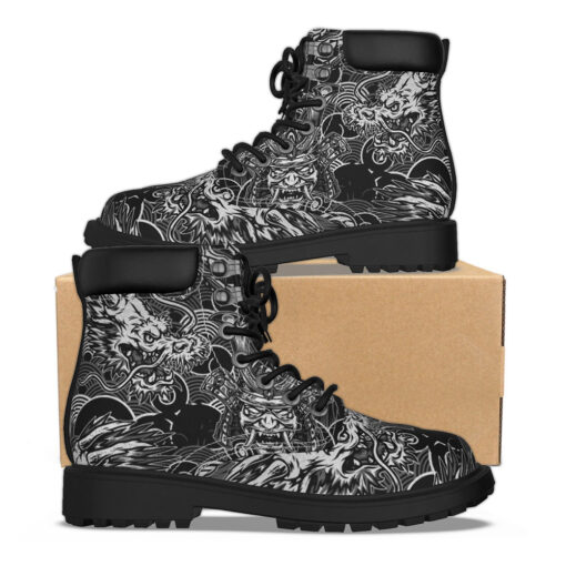 Vintage Snake Dragon Samurai Classic Boots