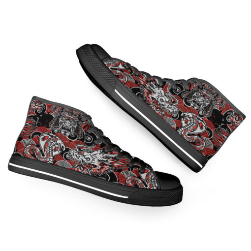 Fantasy Dragon Samurai Snake High-Top Shoes - Image 6