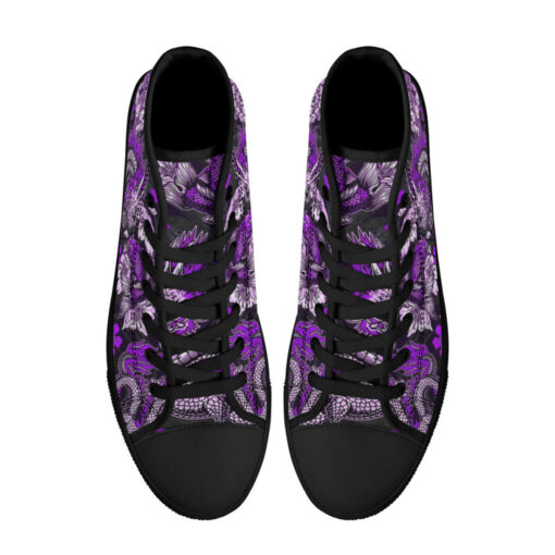 Japanese Dragon Snake Koi Fish High-Top Shoes - Image 3