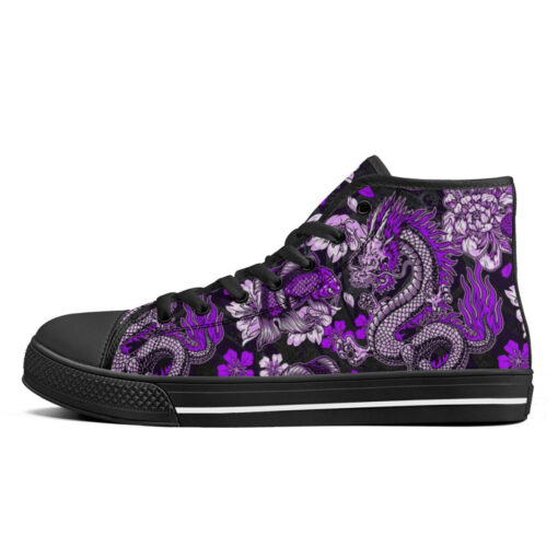 Japanese Dragon Snake Koi Fish High-Top Shoes - Image 4