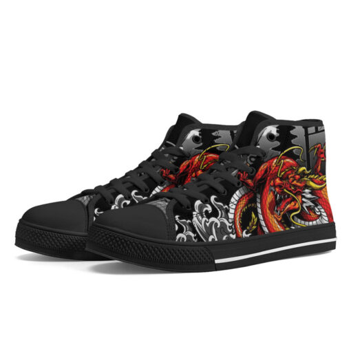 Bloody Dragon Art High-Top Shoes - Image 2