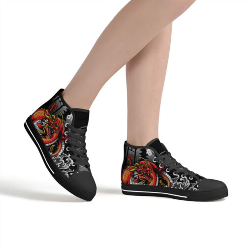 Bloody Dragon Art High-Top Shoes - Image 7