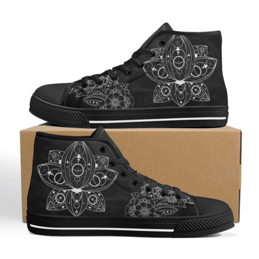 Lotus Flower Mehndi Ornament High-Top Shoes