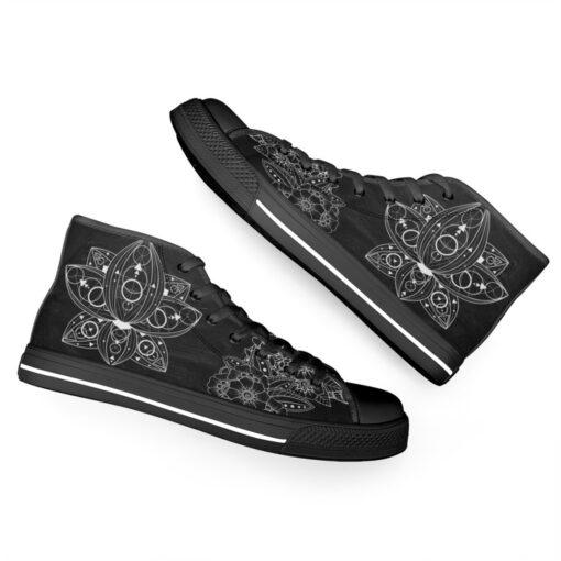 Lotus Flower Mehndi Ornament High-Top Shoes - Image 6