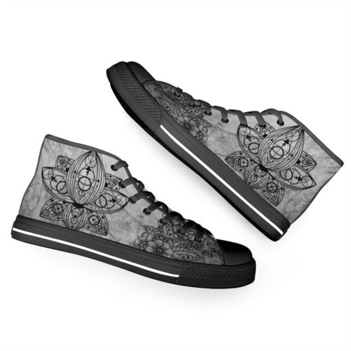 Mehndi Ornament Lotus Flower High-Top Shoes - Image 6