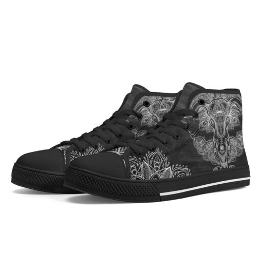 Tribal Elephant Over Mandala High-Top Shoes - Image 2