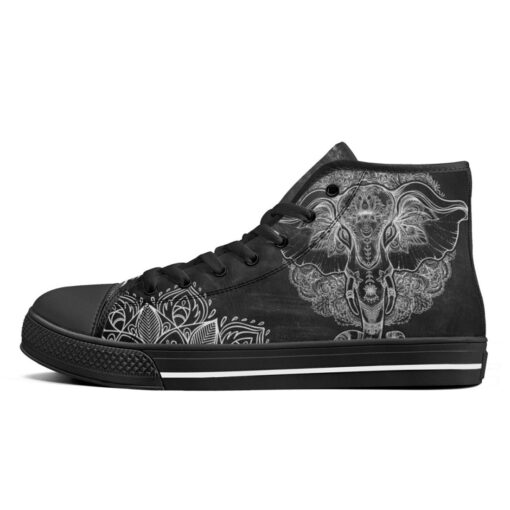 Tribal Elephant Over Mandala High-Top Shoes - Image 4