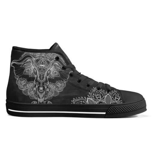 Tribal Elephant Over Mandala High-Top Shoes - Image 5