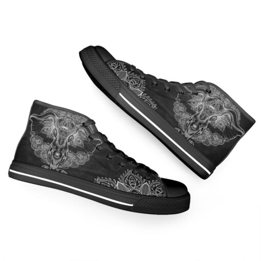 Tribal Elephant Over Mandala High-Top Shoes - Image 6