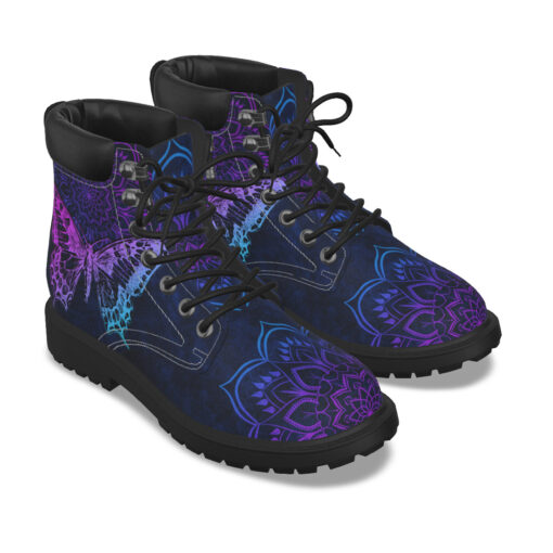 Colorful Mandala And Butterfly Classic Boots - Image 6