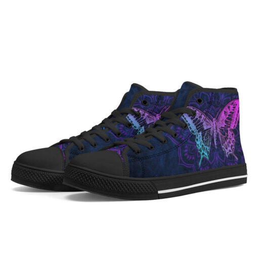 Colorful Mandala And Butterfly High-Top Shoes - Image 2