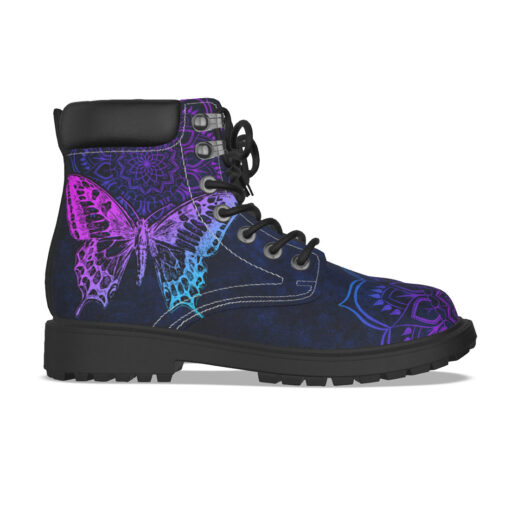 Colorful Mandala And Butterfly Classic Boots - Image 5