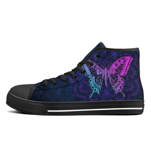 Colorful Mandala And Butterfly High-Top Shoes - Image 4