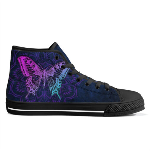 Colorful Mandala And Butterfly High-Top Shoes - Image 5