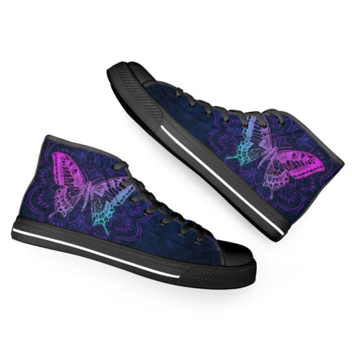 Colorful Mandala And Butterfly High-Top Shoes - Image 6