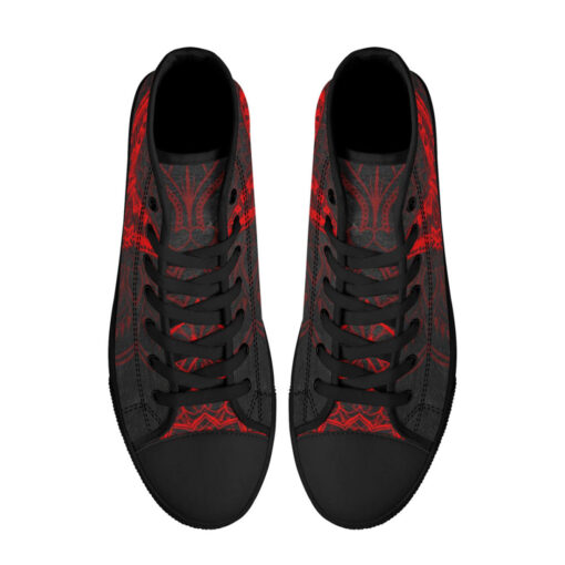 Red Mandala And Butterfly High-Top Shoes - Image 3