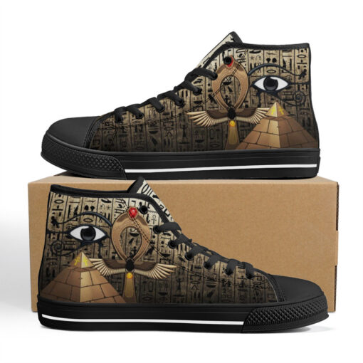 Egyptian Pyramid with Eye Of Horus High-Top Shoes