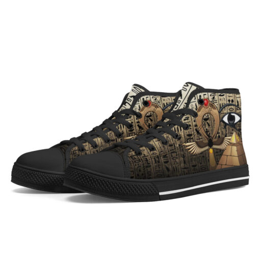 Egyptian Pyramid with Eye Of Horus High-Top Shoes - Image 2