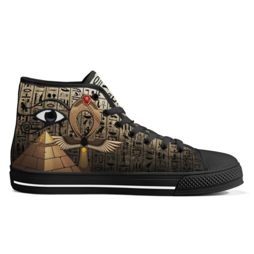 Egyptian Pyramid with Eye Of Horus High-Top Shoes - Image 5