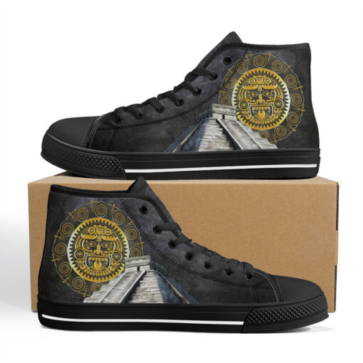 Aztec Wheel Calendar High-Top Shoes