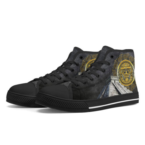 Aztec Wheel Calendar High-Top Shoes - Image 2