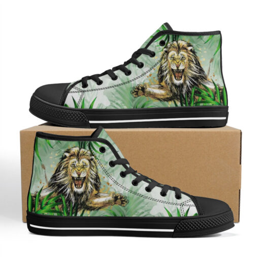 Lion Jumping from Jungle High-Top Shoes