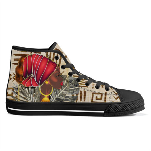 African Red Turban High-Top Shoes - Image 5