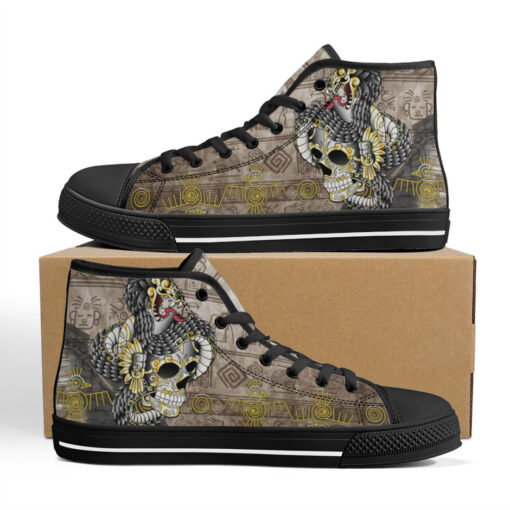 Aztec Gold Skull High-Top Shoes