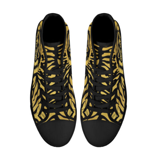 Black on Gold Tiger High-Top Shoes - Image 3