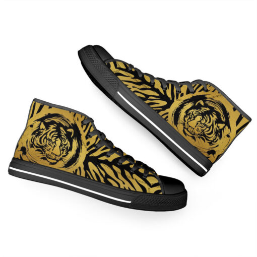 Black on Gold Tiger High-Top Shoes - Image 6