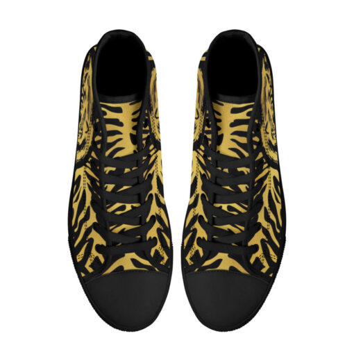 Gold on Black Tiger High-Top Shoes - Image 3