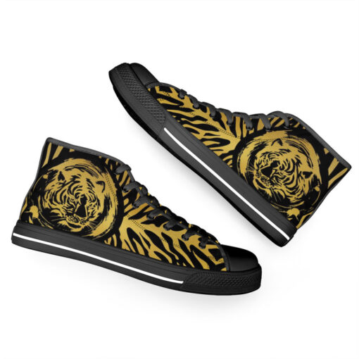 Gold on Black Tiger High-Top Shoes - Image 6