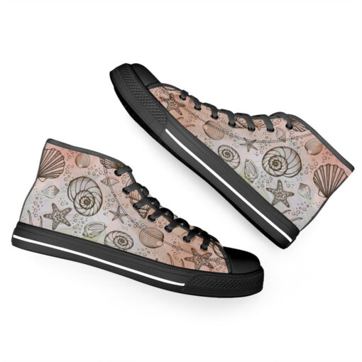 Seashells And Starfish High-Top Shoes - Image 6